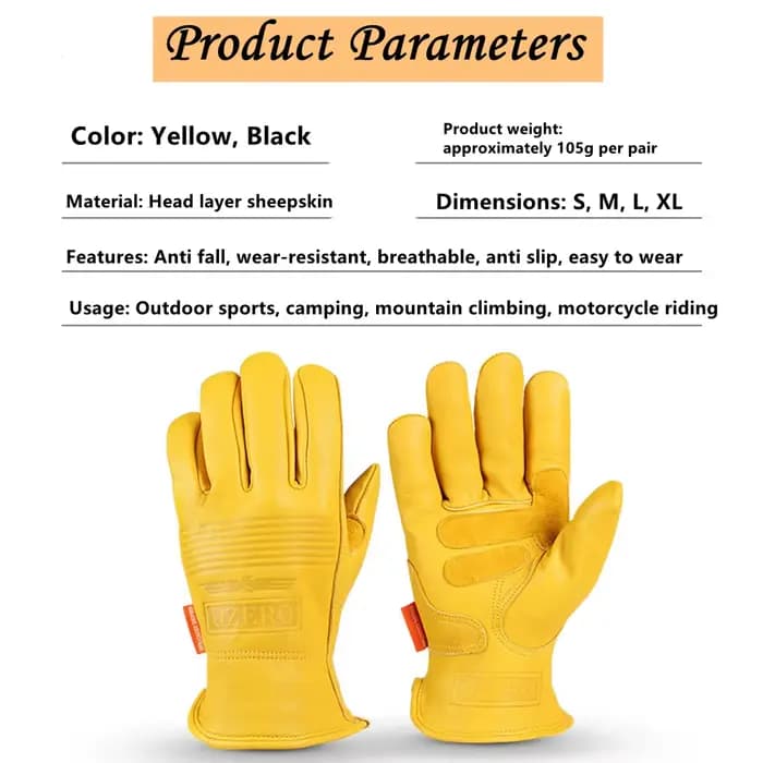 Gants en cuir pour moto