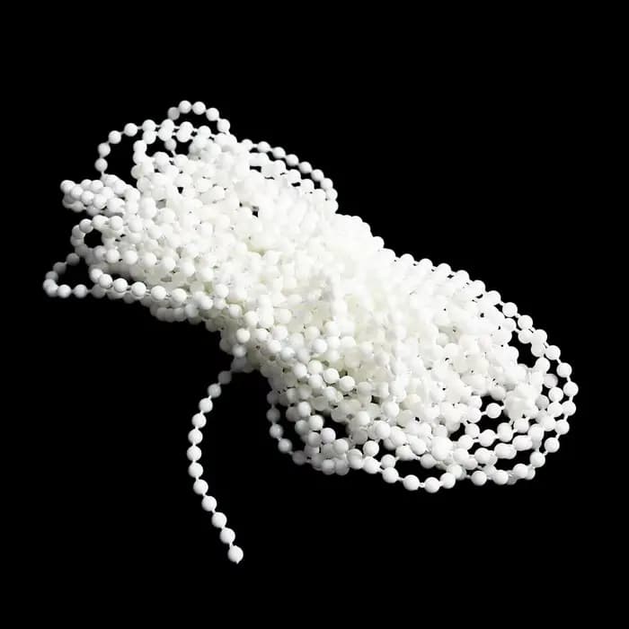 Accessoires de rideau de 10 mètres avec connecteurs, corde de rideau en plastique blanc, cordon de traction, chaîne de perles aveugles