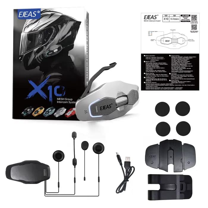 EGuitar-Oreillette Bluetooth pour casque de moto AS X10