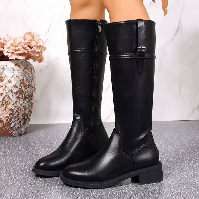 Bottes de mode montantes à ceinture pour femme