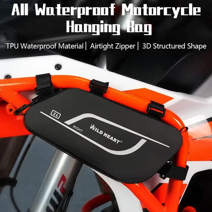 Sac à outils pour moto, sac à outils latéral imperméable pour moto, sac universel en TPU pour barre de protection pour moto, scooter, véhicule électrique