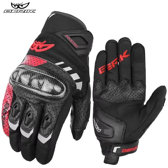BERIK nouveau Moto doigt complet gants en cuir anti-dérapant été