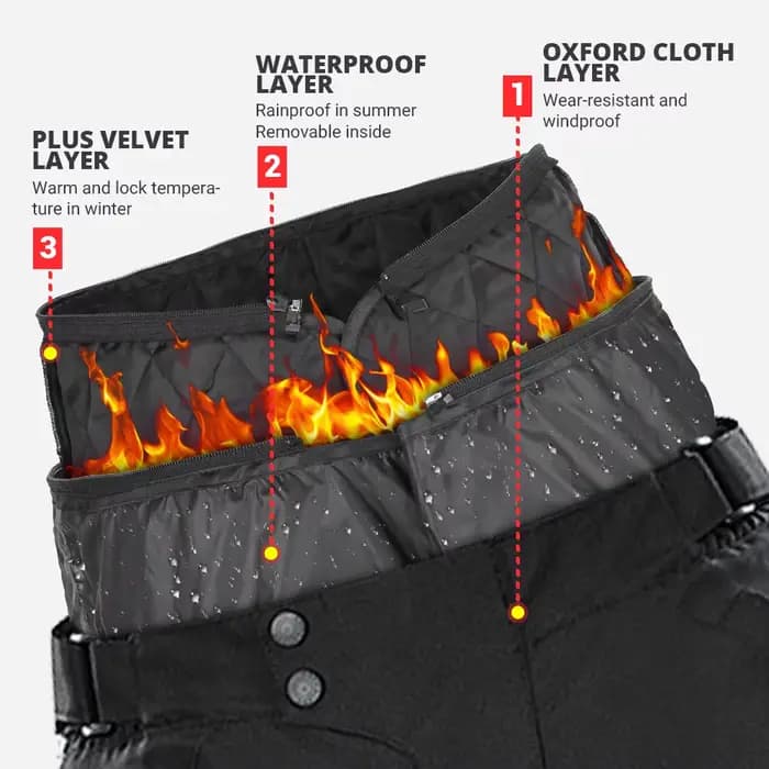 Pantalon de moto chaud coupe-vent avec équipement de protection