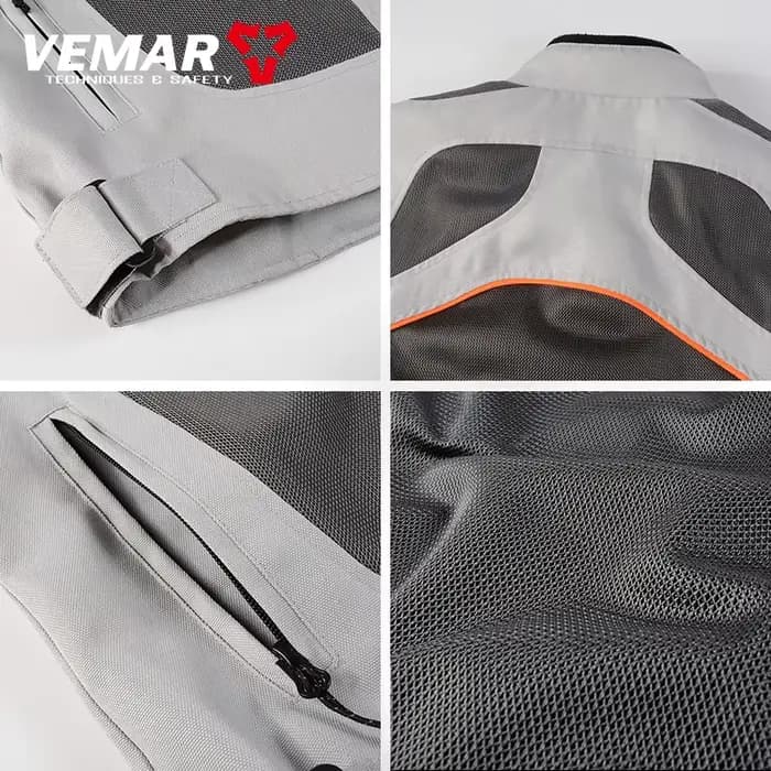 Vemar-Manteau de moto en maille respirante pour homme, veste de moto, équipement de protection oligProtective, vêtements de vélo de course, noir, gris, été, nouveau, CE1, 2