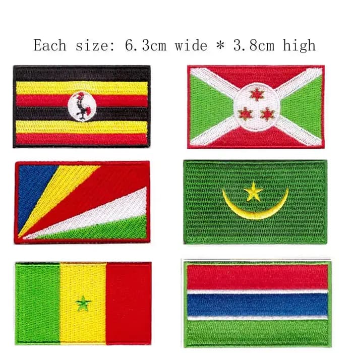 Patch brodé du drapeau de la Géorgie, 6,3 cm de large, à coudre ou à repasser