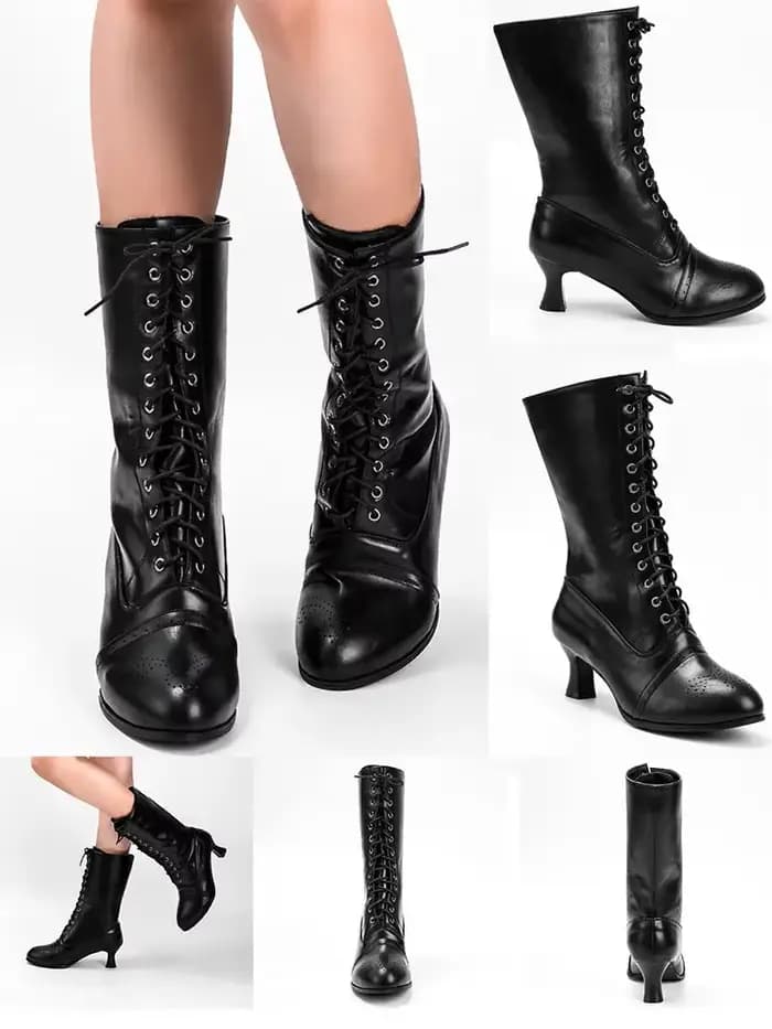 Bottes élégantes à talons hauts pour femmes, bottes Parker pointues à lacets, chaussures de soirée décontractées pour femmes, automne et hiver