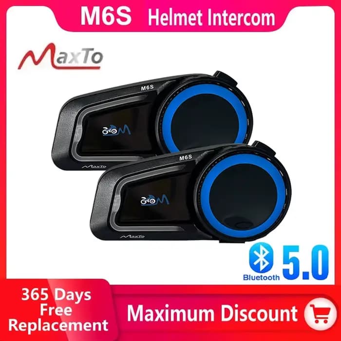 Casque de moto Bluetooth Maxto M6S avec interphone