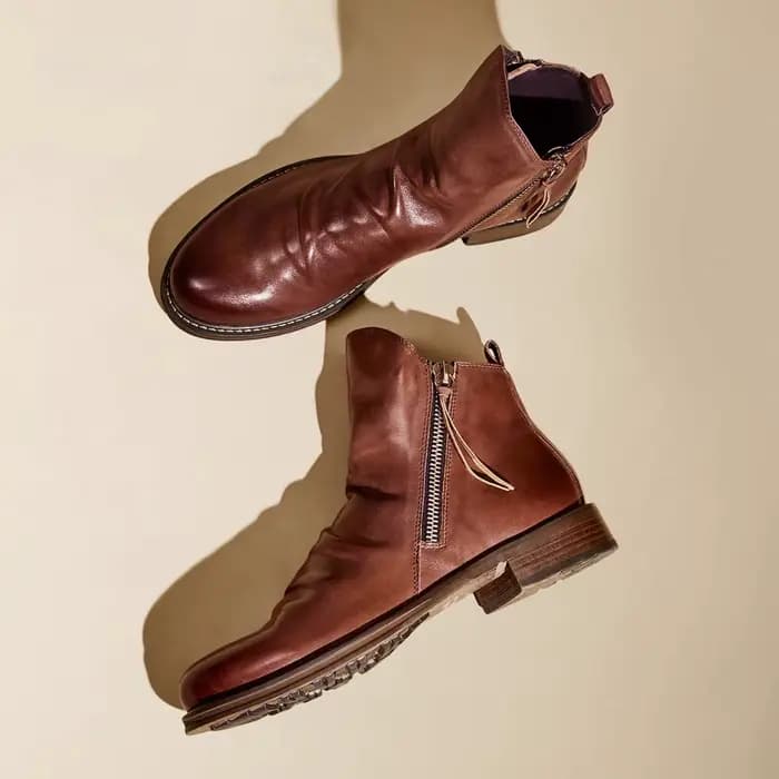 Bottines rétro confortables en cuir antidérapantes pour hommes