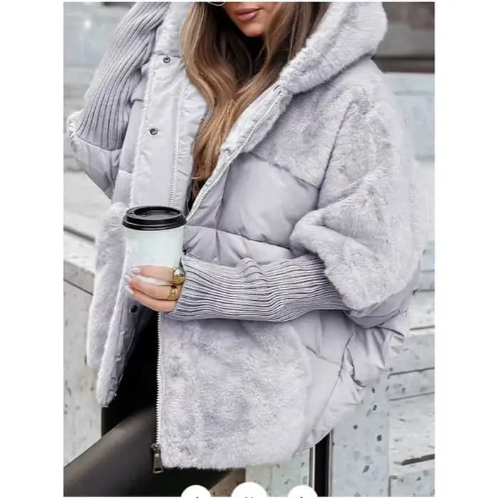 Manteau chaud à capuche en Patchwork pour femme, veste rembourrée d'automne, vêtements d'extérieur surdimensionnés en hiver