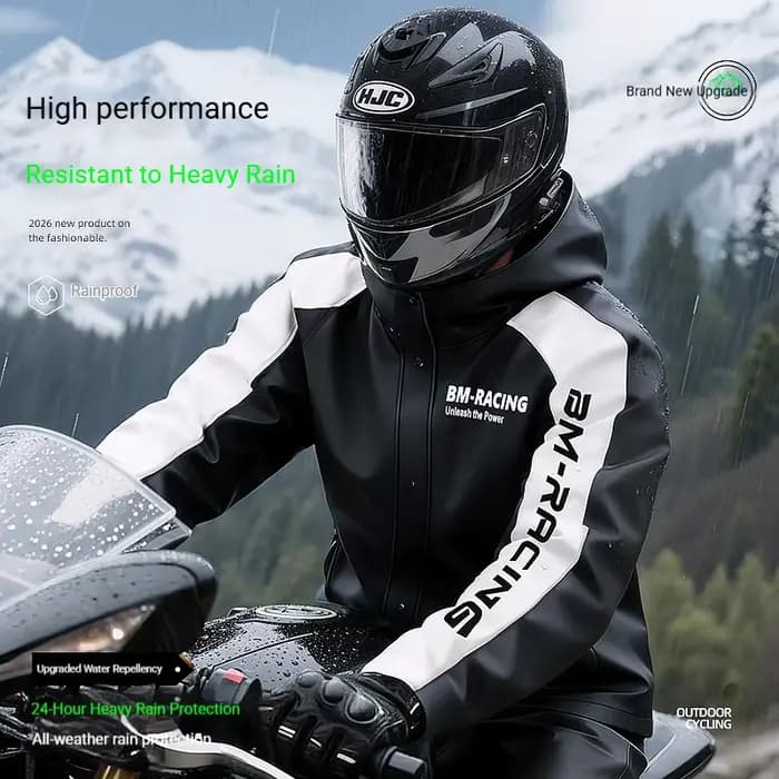 Combinaison de pluie intégrale pour motards