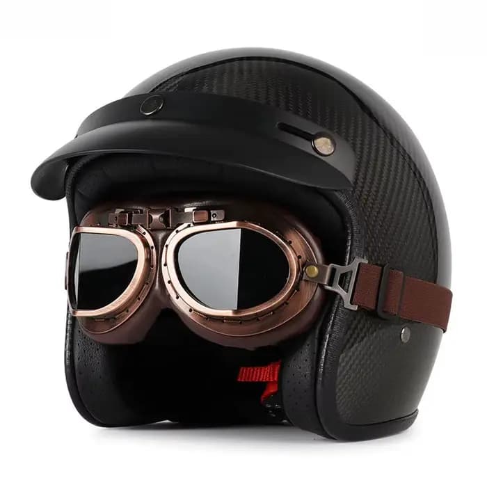 Casque Vintage en Fiber de carbone Super léger