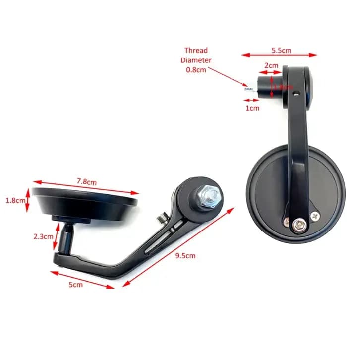 Accessoires de moto, rétroviseurs ronds de 7/8 pouces pour Cafe Racer