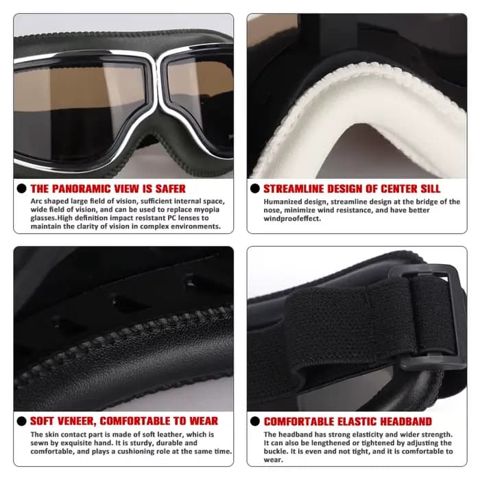 Lunettes de casque de moto coupe-vent