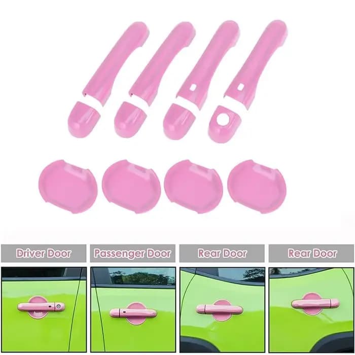 Kit de garnitures pour poignées de portes extérieures et coques de poignées de portes AB59 - Accessoires de voiture pour Jeep Renegade 2015-2021 Rose