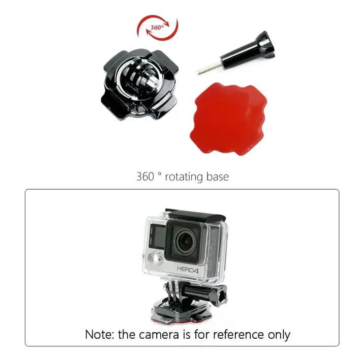 Support de casque rotatif à 360 degrés avec autocollant adhésif 3M pour Gopro Hero 10/9/8/7/6/5