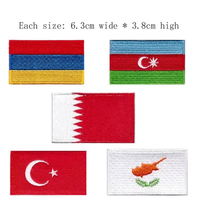 Patch brodé du drapeau de la Géorgie, 6,3 cm de large, à coudre ou à repasser