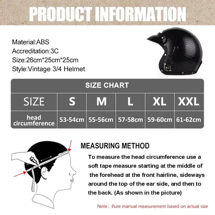 UCHOOSE casque de Moto rétro en cuir PU visage ouvert 3/4 Chopper casques de vélo classique Casco