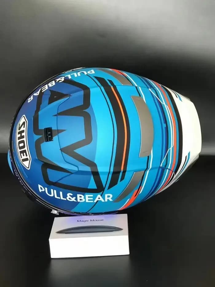 Casque intégral moto x-spirit III bleu or fourmi x-quatorze X14