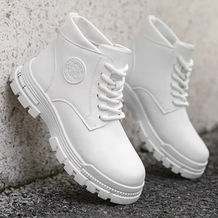 Bottes de moto blanches toutes saisons pour hommes