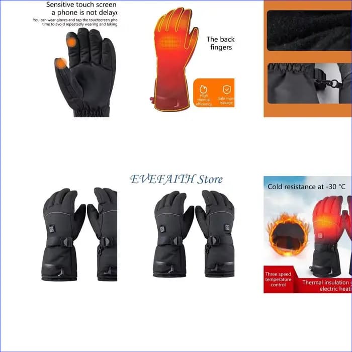 Gants chauffants 124B, imperméables, pour écran pour vélos randonnée