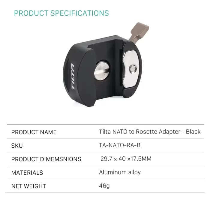 Adaptateur Tilta NATO vers Rosette ·
