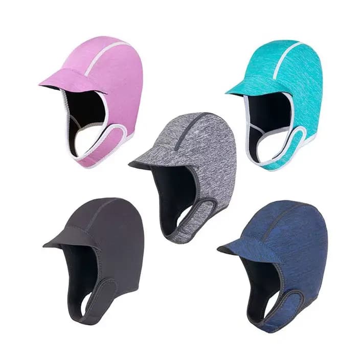 Chapeau de surf professionnel avec visière, cagoule de plongée, couvre-tête de natation, chapeau de piscine, bonnet de plongée, bonnets de natation, protection des oreilles