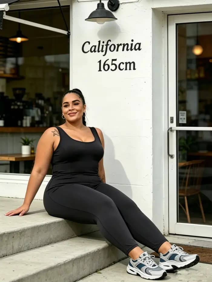 Combinaison de sport moulante une pièce pour femme grande taille, style débardeur et leggings, pour le yoga
