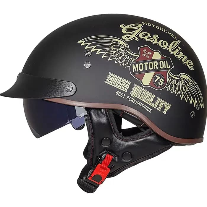 Demi-casque rétro Moto Cruiser casque Style allemand Vintage Casco