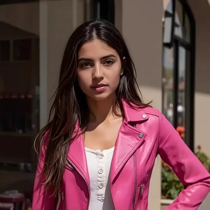 Blouson en cuir PU rouge rétro pour femme