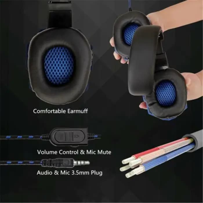 Casque de jeu filaire avec microphone réglable à 120 °, PS4, PS5, Xbox, smartphone, ordinateur portable, PC, basse stéréo, casque de joueur