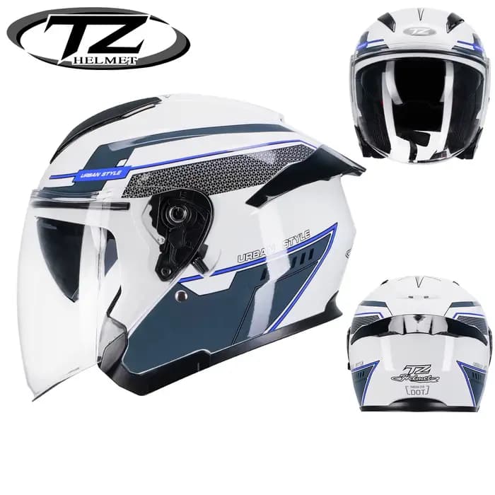 Casque de Moto demi-visage hommes femmes mode double lentille casques de Sport course de Motocross modulaire rabattable