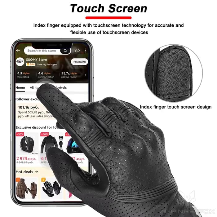 Gants de Moto Longs en Cuir group pour Homme et Femme