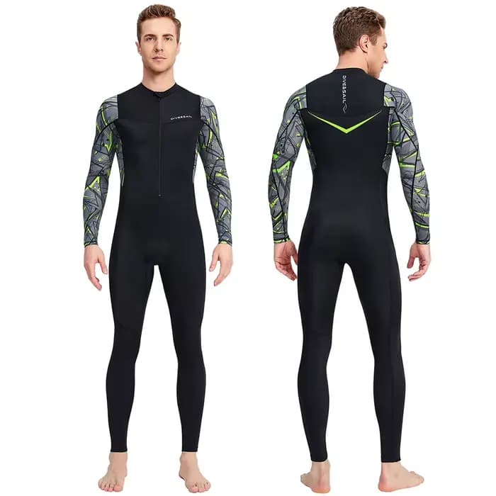 Vêtements de plongée à manches longues pour hommes, maillot de bain avec fermeture éclair, élastique, écran solaire, plongée en apnée, surf, équipement de sports nautiques