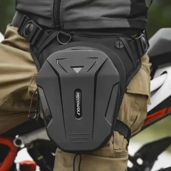 Sacoche de jambe pour moto noire