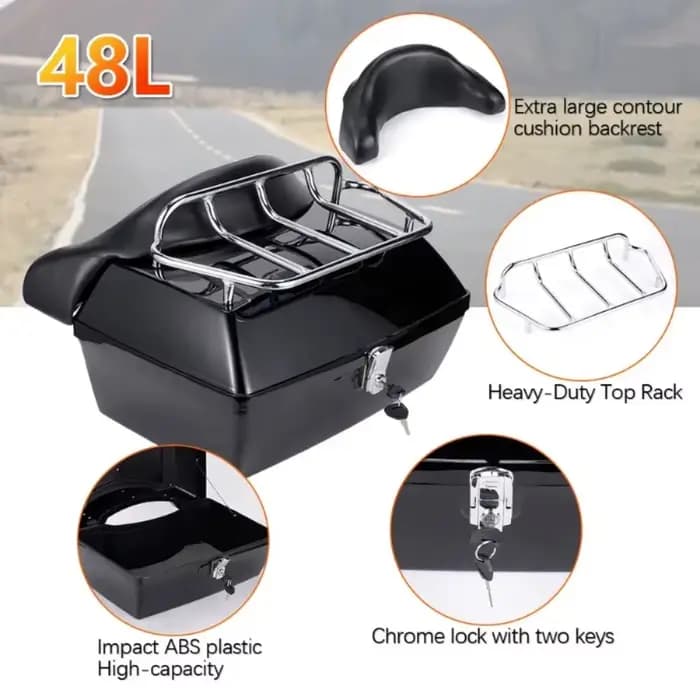 Boîte de rangement pour moto avec rangement
