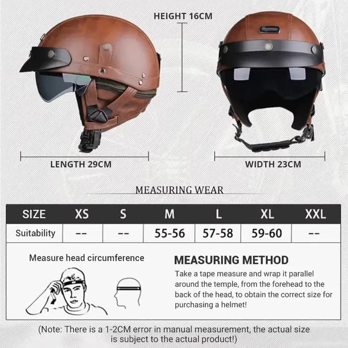 Casque de Moto rétro PU quatre saisons casques équitation demi Scooter