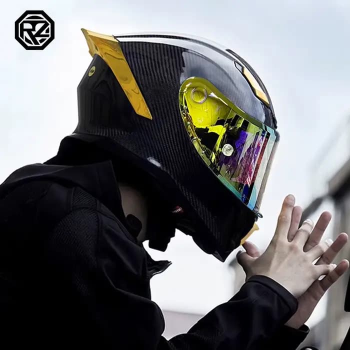 Casque de moto en fibre de carbone Orz-MT30