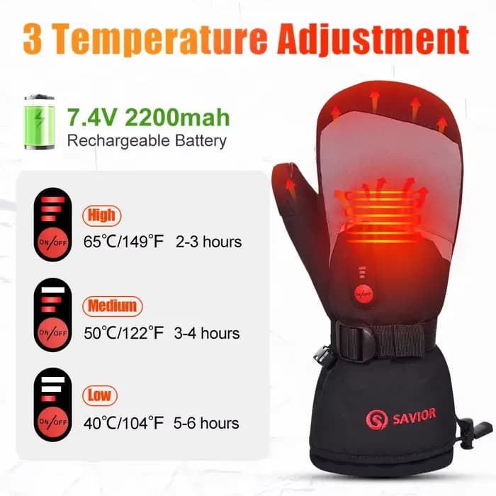 Gants thermiques avec batterie aste pour hommes et femmes