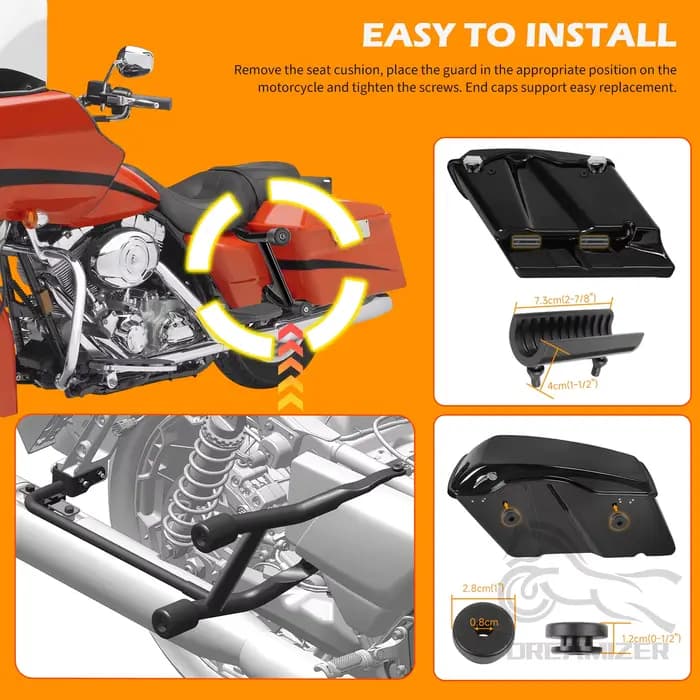 Barre de protection arrière pour guidon de moto
