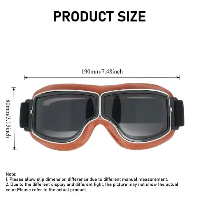 1 paire de lunettes de moto rétro en cuir