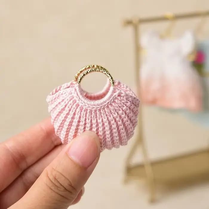 à main poupée en Crochet Miniature, accessoire pour le poupée, d'exposition à poignée arquée avec corps pour