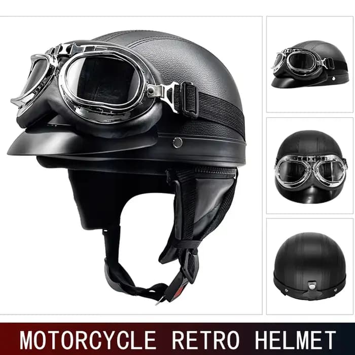 Casque de moto rétro, demi-casque