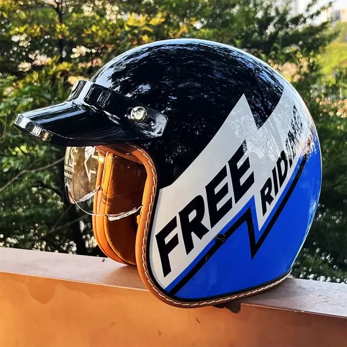 Casque de moto VGV à face ouverte 3/4 pour moto tout-terrain