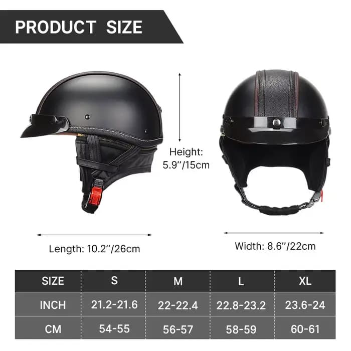 Casque de moto allemand en cuir PU