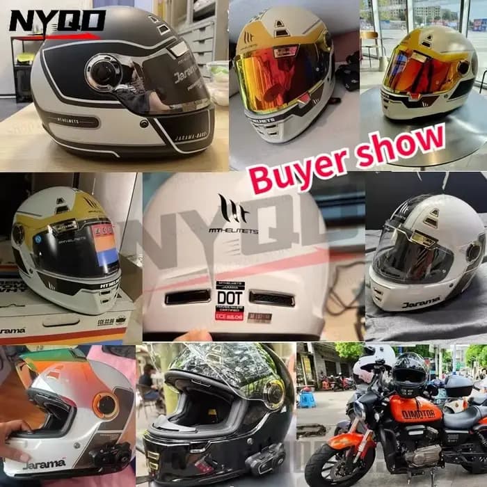 Casque de moto rétro JARmemorial pour hommes et femmes