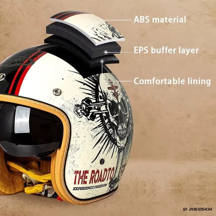 Casques pour motos trois-quarts rétro casque d'équitation Moto demi-casque quatre saisons