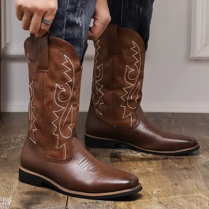 Bottes en cuir montantes pour hommes