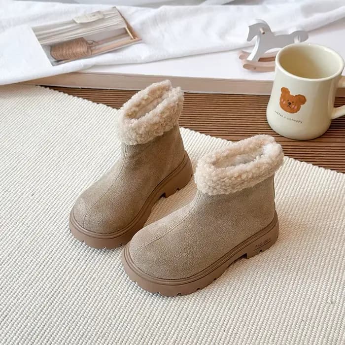 Bottines d'hiver classiques pour enfants, bottines d'école pour filles, en peluche chaude, à la mode, à plateforme Simple, en coton, nouvelle collection 2025