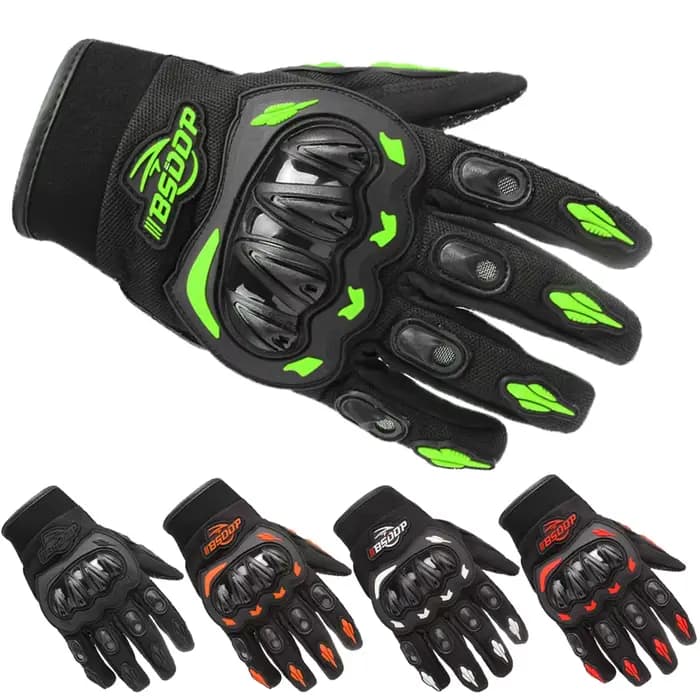 Gants de moto respirants à doigts complets