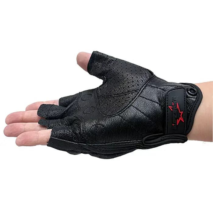 Gants de Moto en Cuir sans Doigts pour Homme et Femme